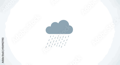 Minimalist Rain Cloud Icon: Forecast Vector Graphic