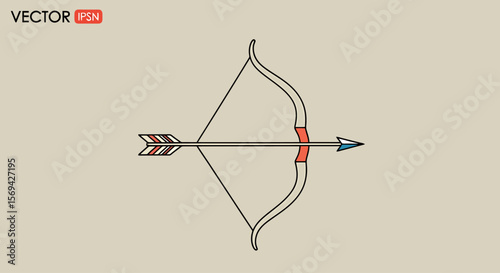 Arrow Ready: Minimalist Bow and Arrow Illustration