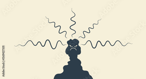 Angry Smoke Cloud: Stress and Irritation Concept