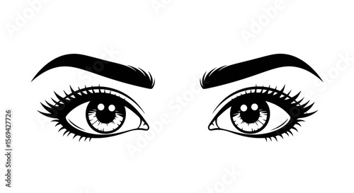 Expressive Eyes: Vector Illustration for Beauty and Design