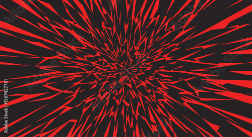 Abstract Red Shattered Explosion on Black Background