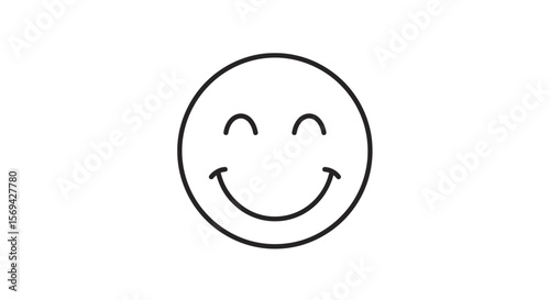 Smiling Face Outline: Simple Happy Expression