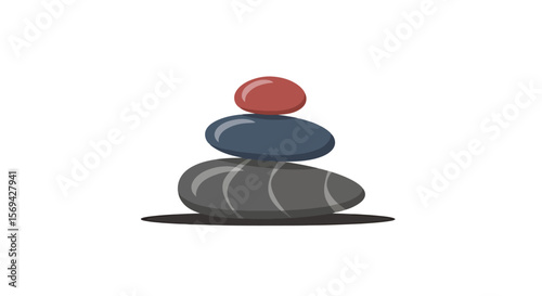 Balanced Stones: Harmony and Serenity Illustration