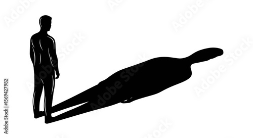 Silhouette of a Person and its Enigmatic Shadow