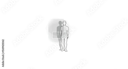 Human Form with Echo Effect on White Background