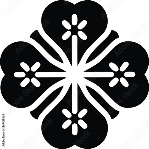 Floral decoration with four petal design