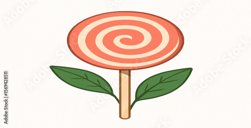 red rose on a Lollipop Flower Clipart – Cute Candy Floral Illustration PNG | Vector Art for Kids, Posters & Cards
 background