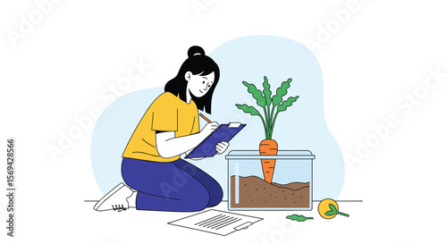 Observing plant growth and documenting scientific data in a modern setting