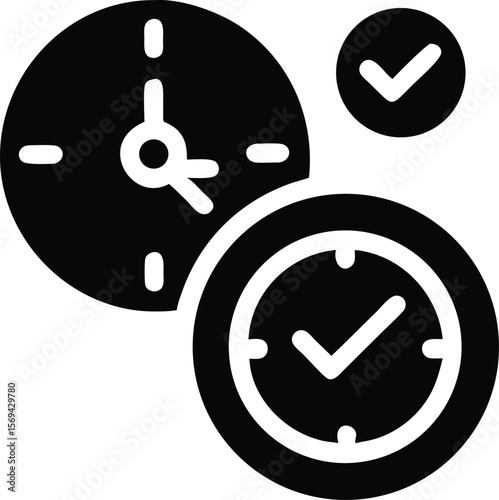 Time management and completed tasks icon