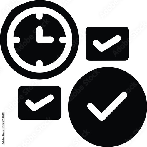 Time management task completion icon