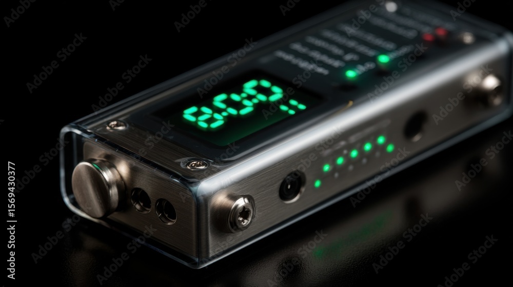 Innovative audio interface design for musicians studio environment product photography close-up technology showcase Innovative audio interface design for musicians studio environment product photography close-up technology showcase