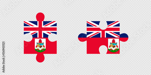 Puzzle Pieces with Bermuda Flag.