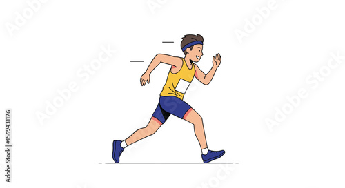 An athlete competing in a sprint race shows great speed and agility on the track