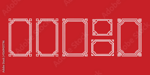 Traditional Chinese Ornament Vector Set – Line Art Frame Corners, Borders, Headers for Elegant Invitations, Cards, Posters, Covers, and Cultural Design Projects.  

