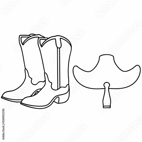 Cowboy boots and saddle icon western boots horse riding
