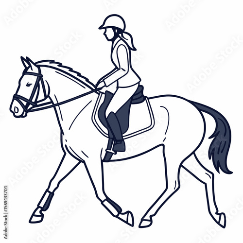 Equestrian rider on horse riding sport