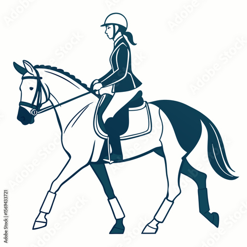 Equestrian rider on horse riding sport