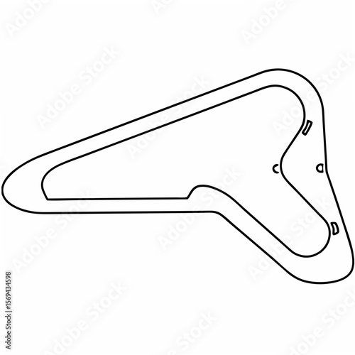 Racing circuit layout with curves and straights racetrack motorsport
