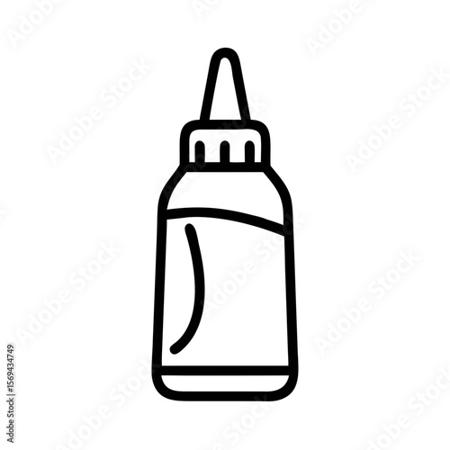 Squeeze Bottle Icon Outline for Sauce or Condiment Packaging