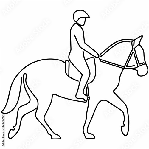 Stylized horse and rider silhouette equestrian sport