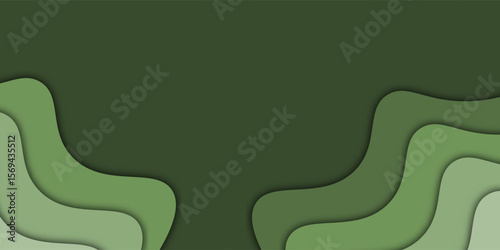 background abstract geometric liquid fresh turquoise green gradient paper cutout for banner poster wallpaper eps 10