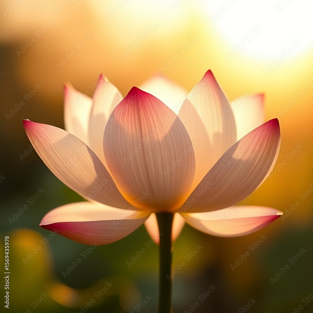 Fototapeta premium Radiant Lotus Flower in Sunlight
