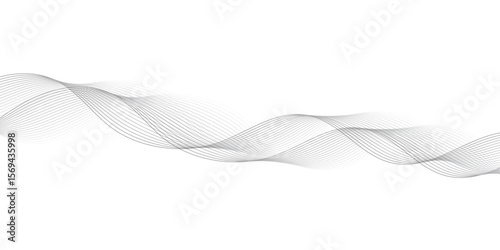 Abstract smoky grey wave on white background,,blend line abstract grey wave on white background