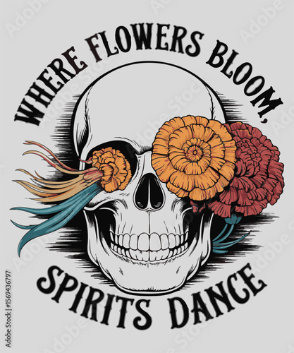 Skulls & Marigolds Graphic Design