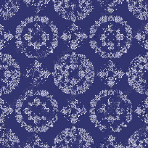 Seamless pattern composed of ornaments in a circle,
