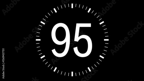 100-Second White Digital Countdown Timer – Minimalist LED Display for Tech, UI, and Motion Design Projects