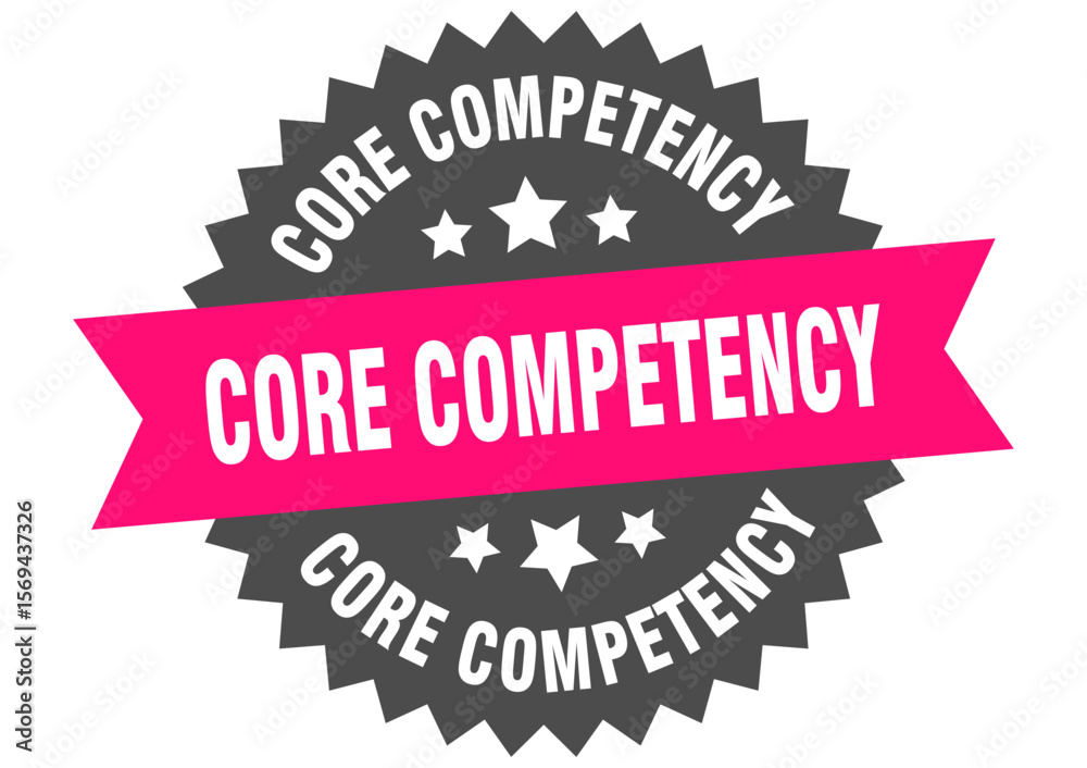 Obraz premium core competency. core competency round pink label isolated on transparent background