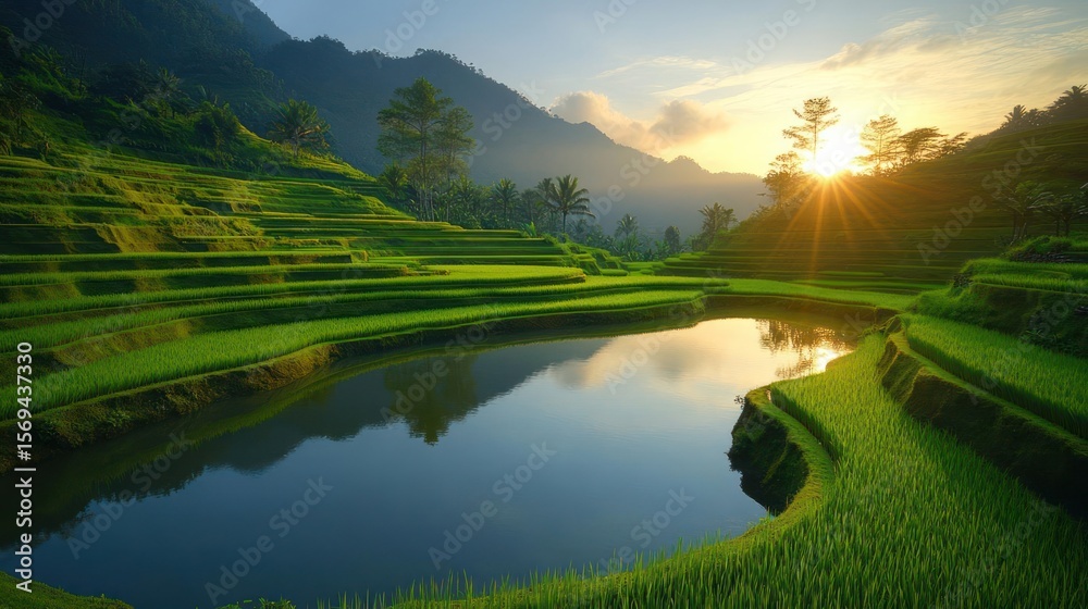 Obraz premium sunrise over the lake