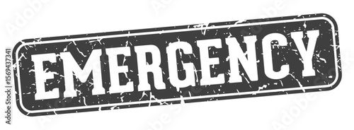 emergency rectangular sign. emergency stamp