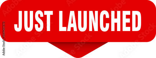 just launched sticker. just launched sign on transparent background