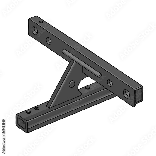 Illustration of corner bracket for solar panel mounting on transparent background
