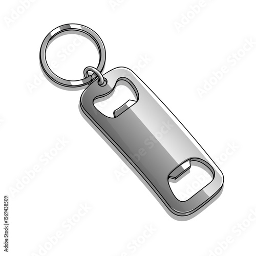 Metal bottle opener keychain with dual functions  