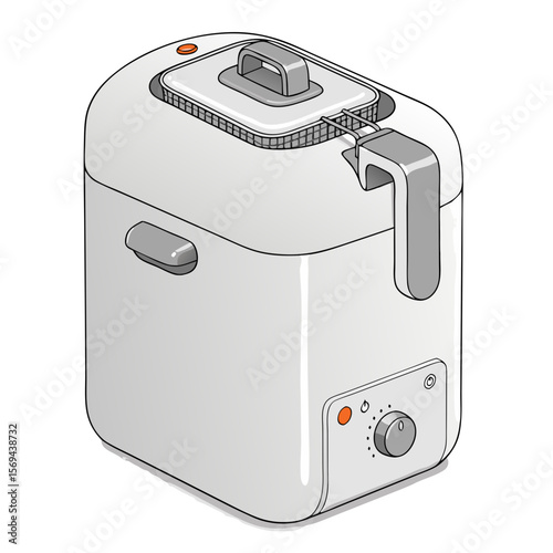 Electric deep fryer in modern design with adjustable temperature control  