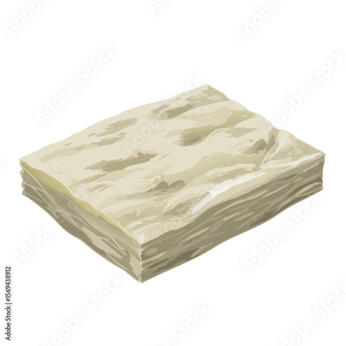 Vector illustration of fiberglass insulation wool block on transparent background
