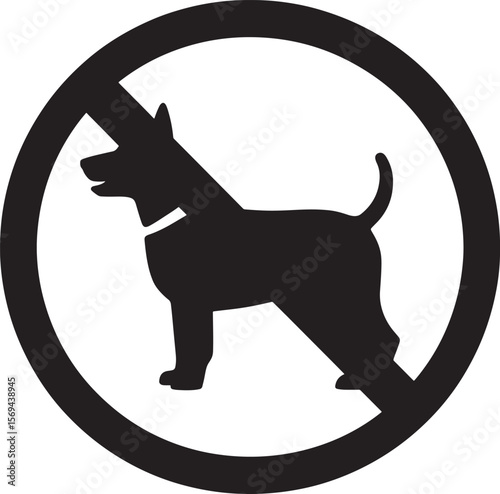 No dogs allowed symbol silhouette isolated on white background