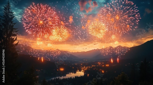 fireworks in the night sky