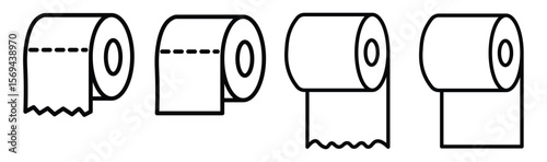Toilet tissue paper icon. Toilet paper roll line solid icon simple illustration logo art
