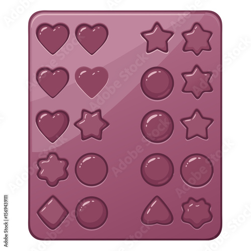 Vector illustration of candy packaging tray with cavities for sweets and chocolates