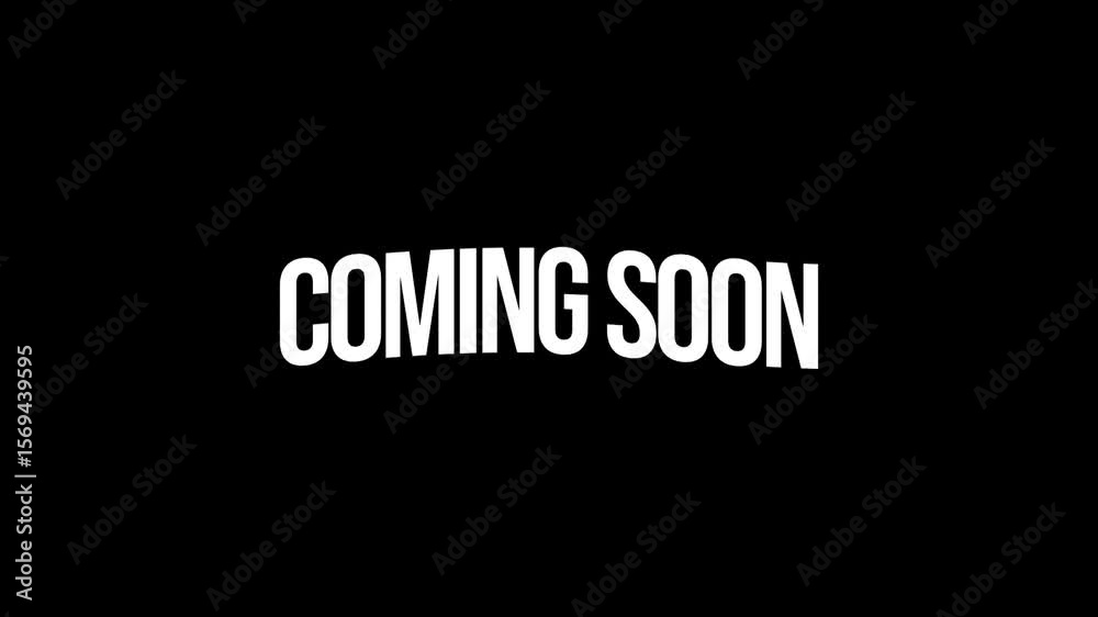COMING SOON Wavy Text Animation Transparent Background Alpha Channel.
