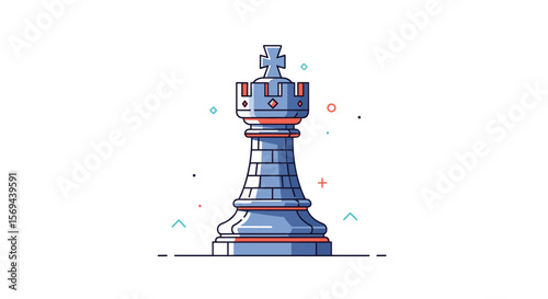 A sophisticated digital illustration of a chess king piece in striking detail