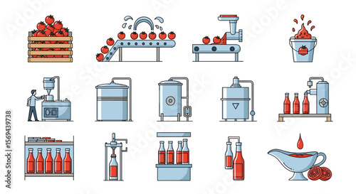 Industrial food processing equipment and agricultural production line technology concepts