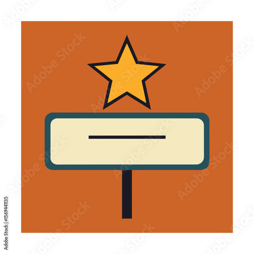 Nameplate Stand Featuring Floating Star Accent