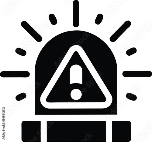 Warning siren alert emergency hazard sign