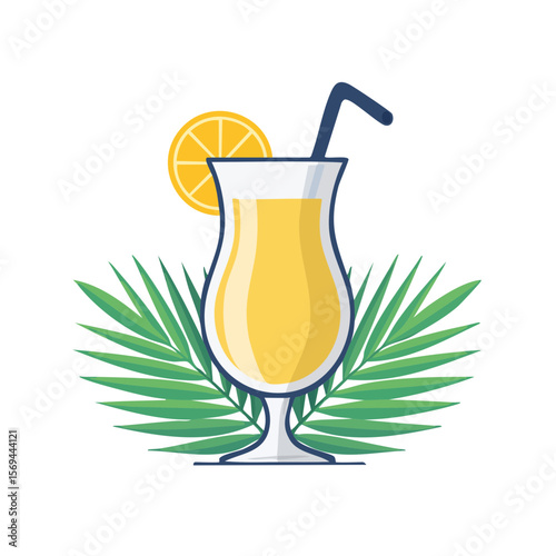 Troopical Pina Colada Drink Isolated on a Transparent Background