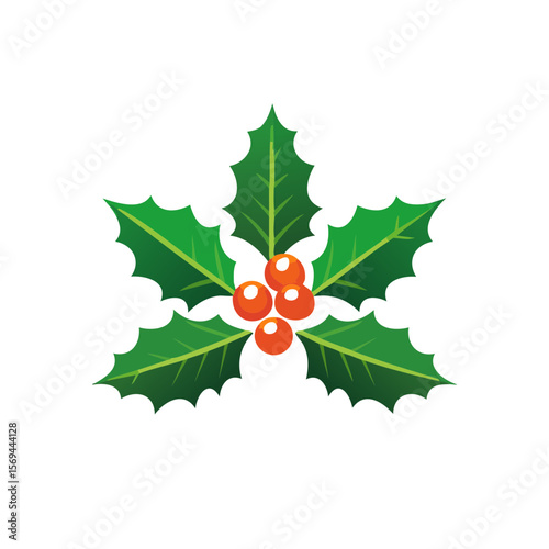 Christmas Holly Isolated on a Transparent Background