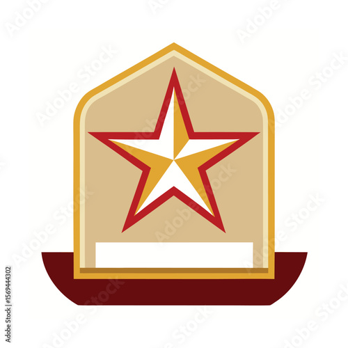 Plaque Featuring Single Gold Star